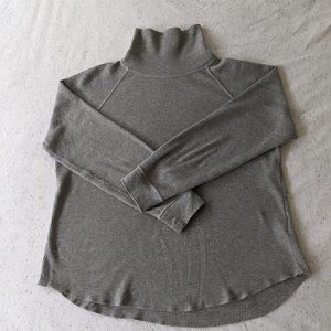 EVERLANE Organic Cotton turtleneck Grey Waffle Tee / T shirt - Size S